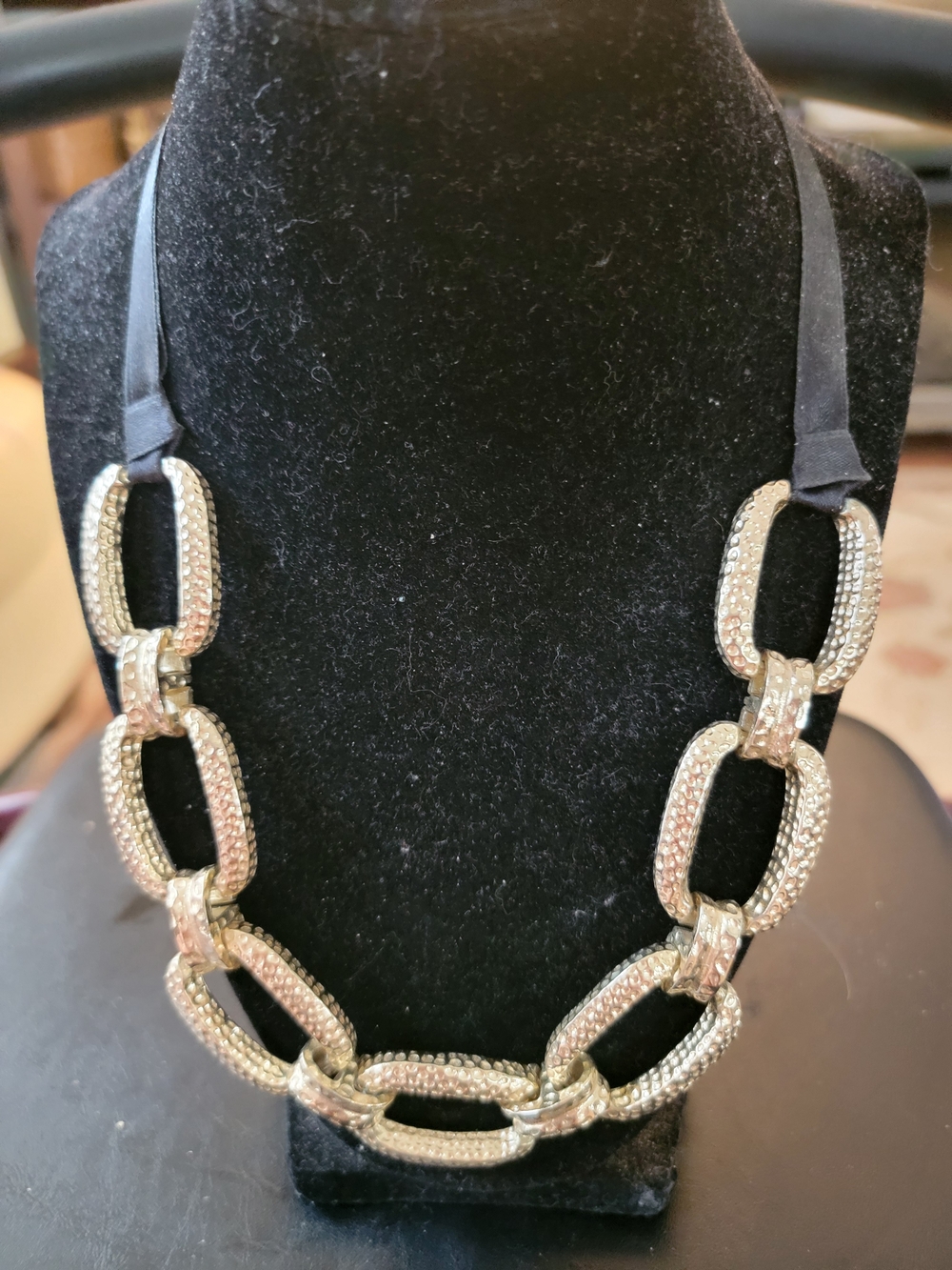Gold Tone Textured Link Statement Necklace - Brand Torrid